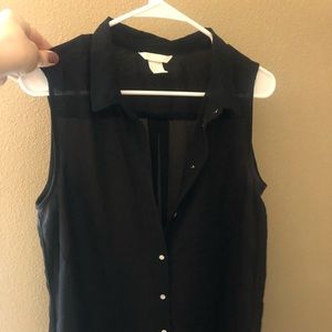 Sheer sleeveless button down top - H&M